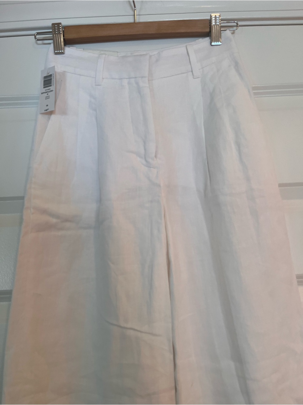 NWT Aritzia Effortless New Linen Pant Size 00 Wide Leg White Lined Italy ~ $148 - Picture 6 of 16